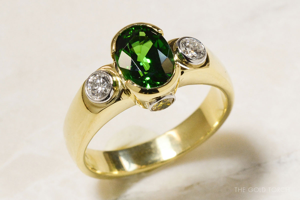 Tsavorite Garnet Gold Ring